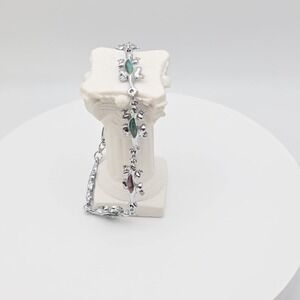 Vintage S-80 Lizard Bracelet Multi-Colored Resin Silver Plate 8" FREE $HIPPING!